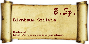 Birnbaum Szilvia névjegykártya