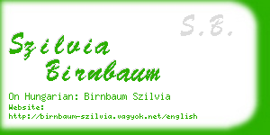 szilvia birnbaum business card